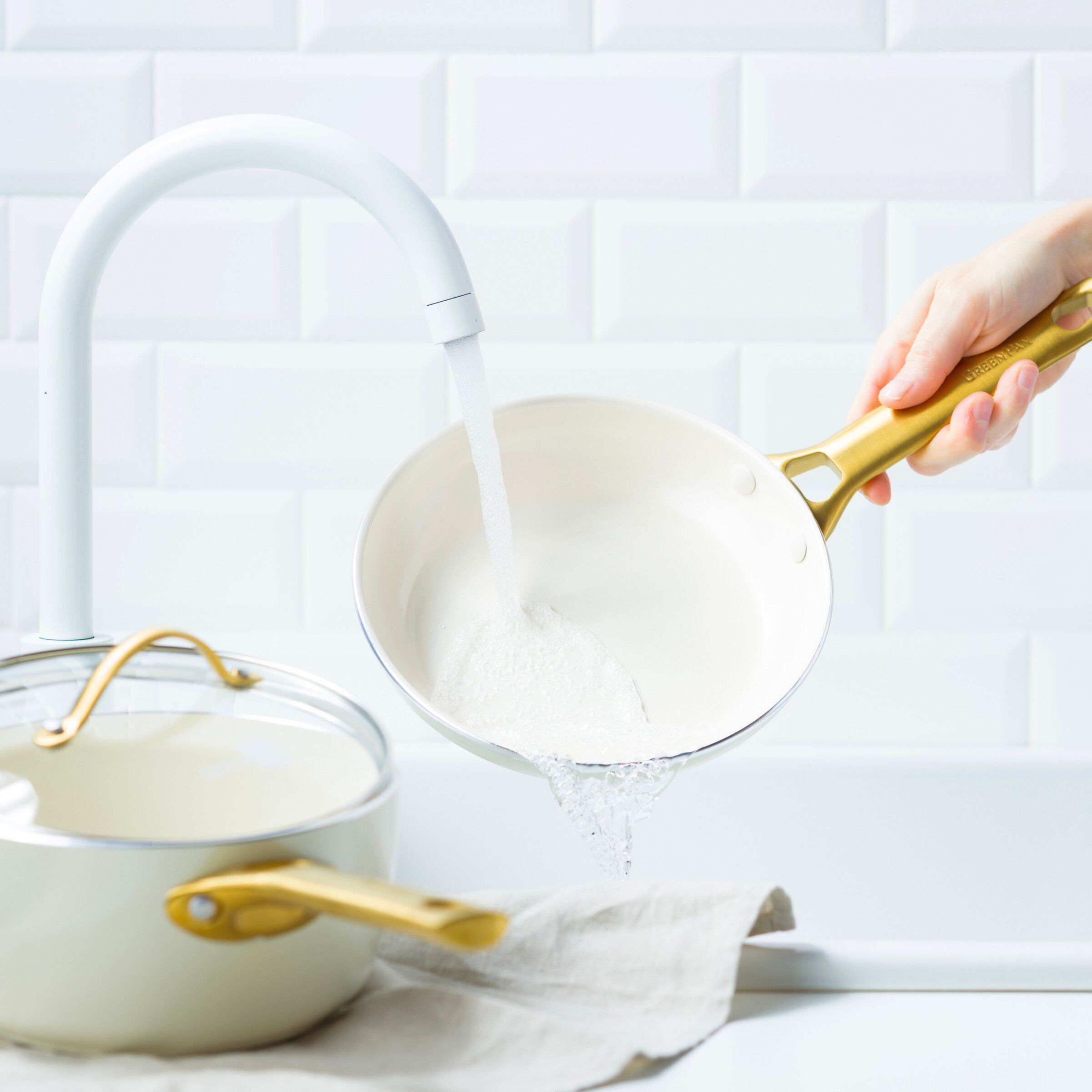 Greenpan Padova Frypan set 2pcs 20cm+26cm Cream White