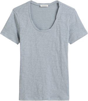 T-shirt, deep round neck twisted