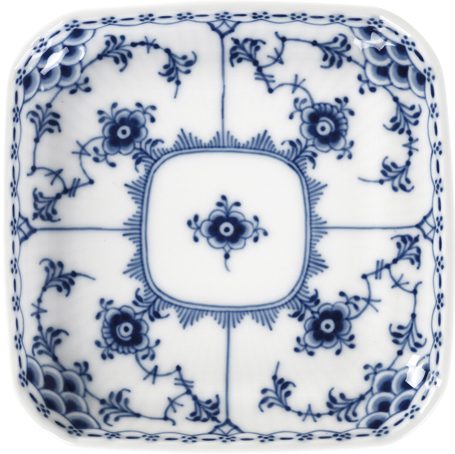 Musselmalet Halvblonde Firkantet tallerken 10 cm