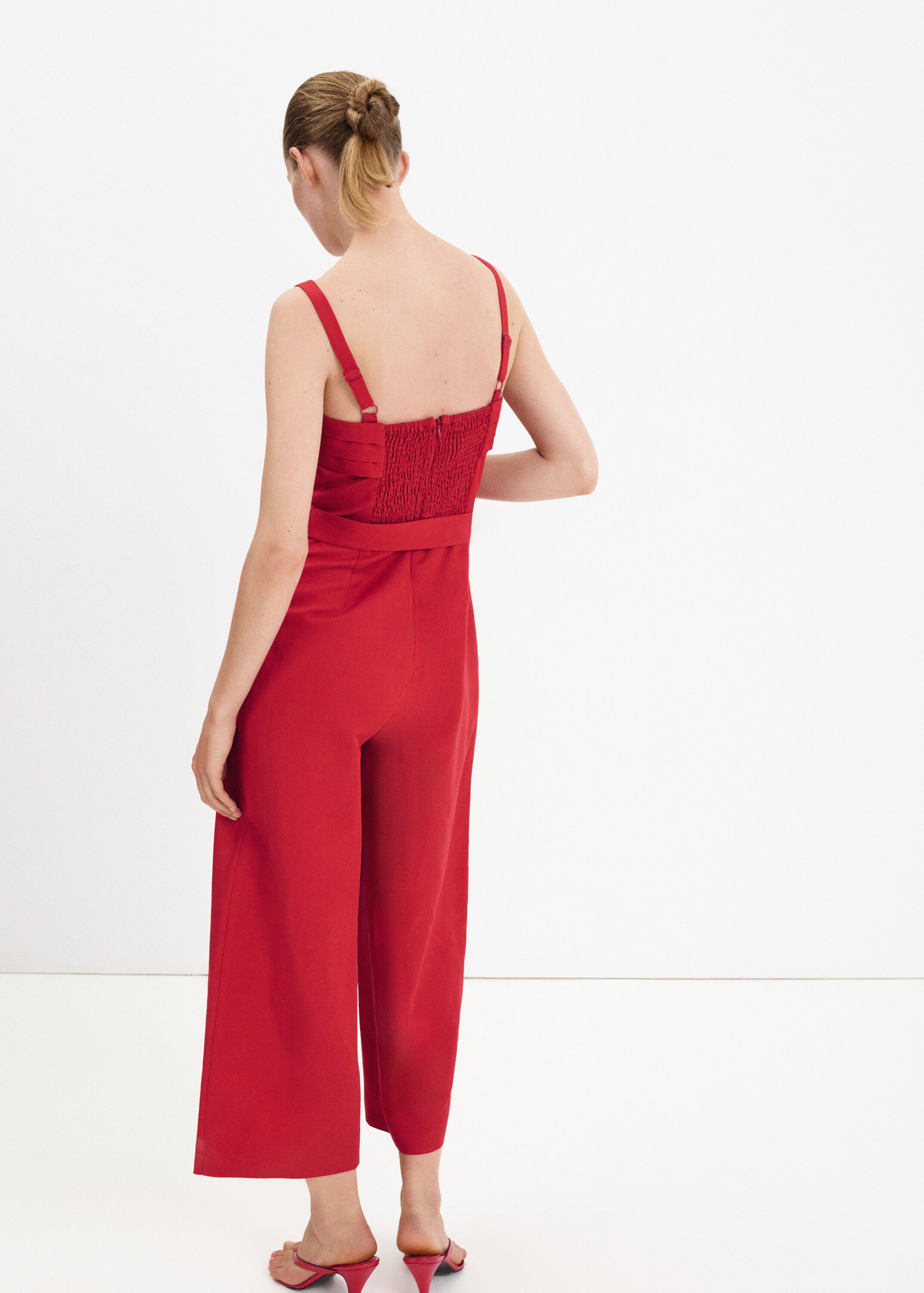 Belt linen jumpsuit