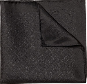 Black Double-E Silk Blend Pocket Square