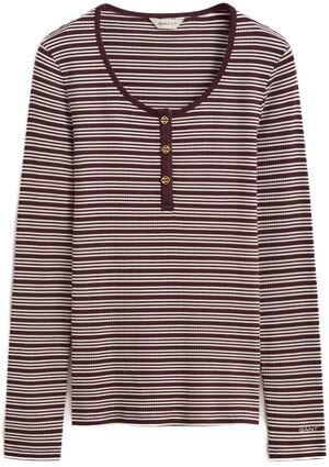 SLIM RIBBED LS HENLEY TOP