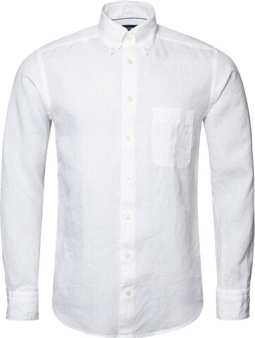Slim Fit White Linen Shirt