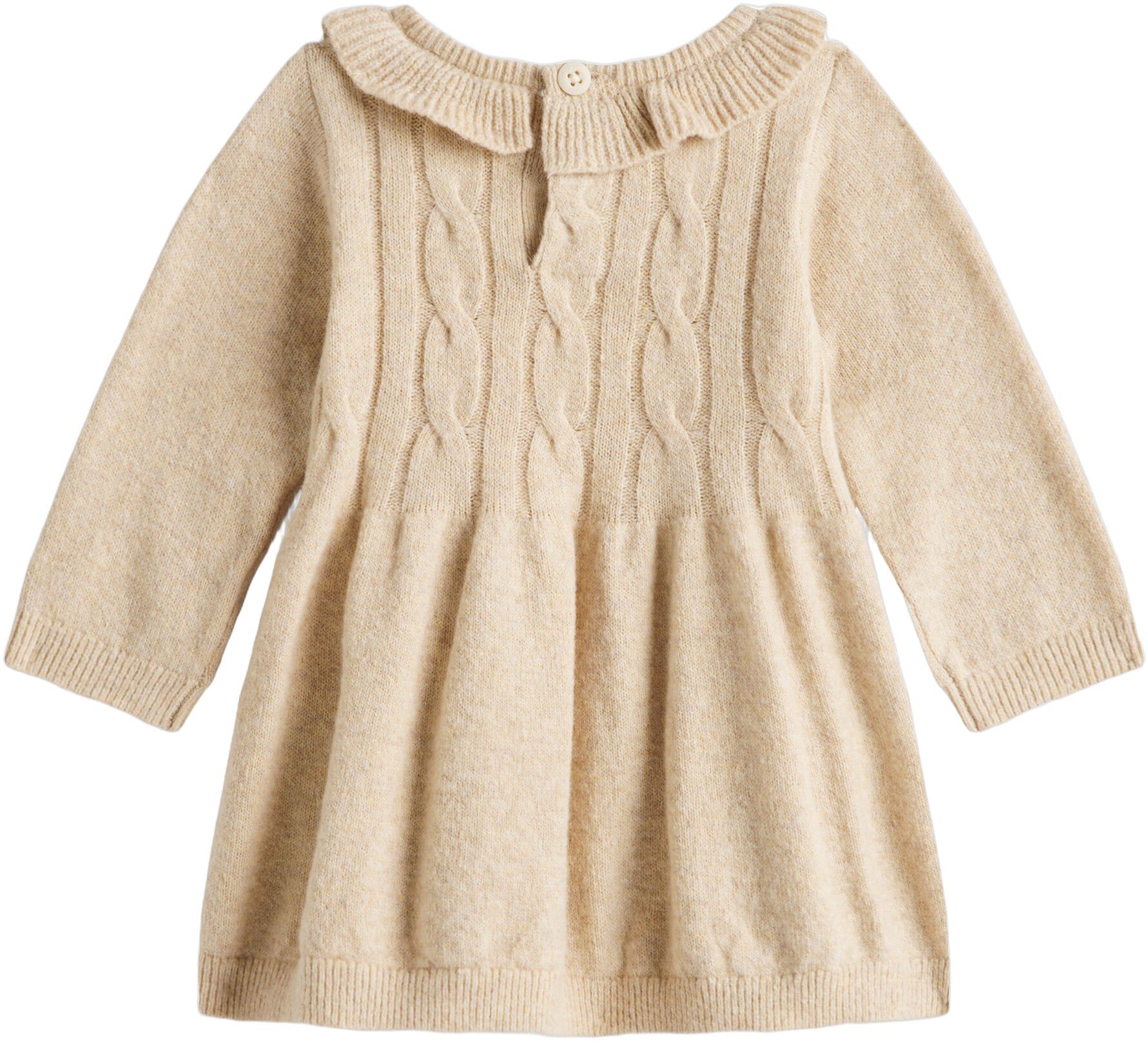 CABLE SWEATER DRESS LS