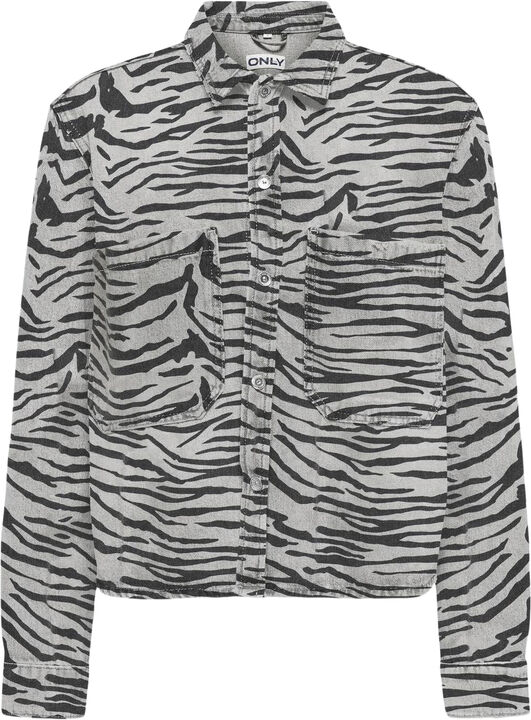 ONLCASSIE LS ZEBRA SHIRT DNM SIK