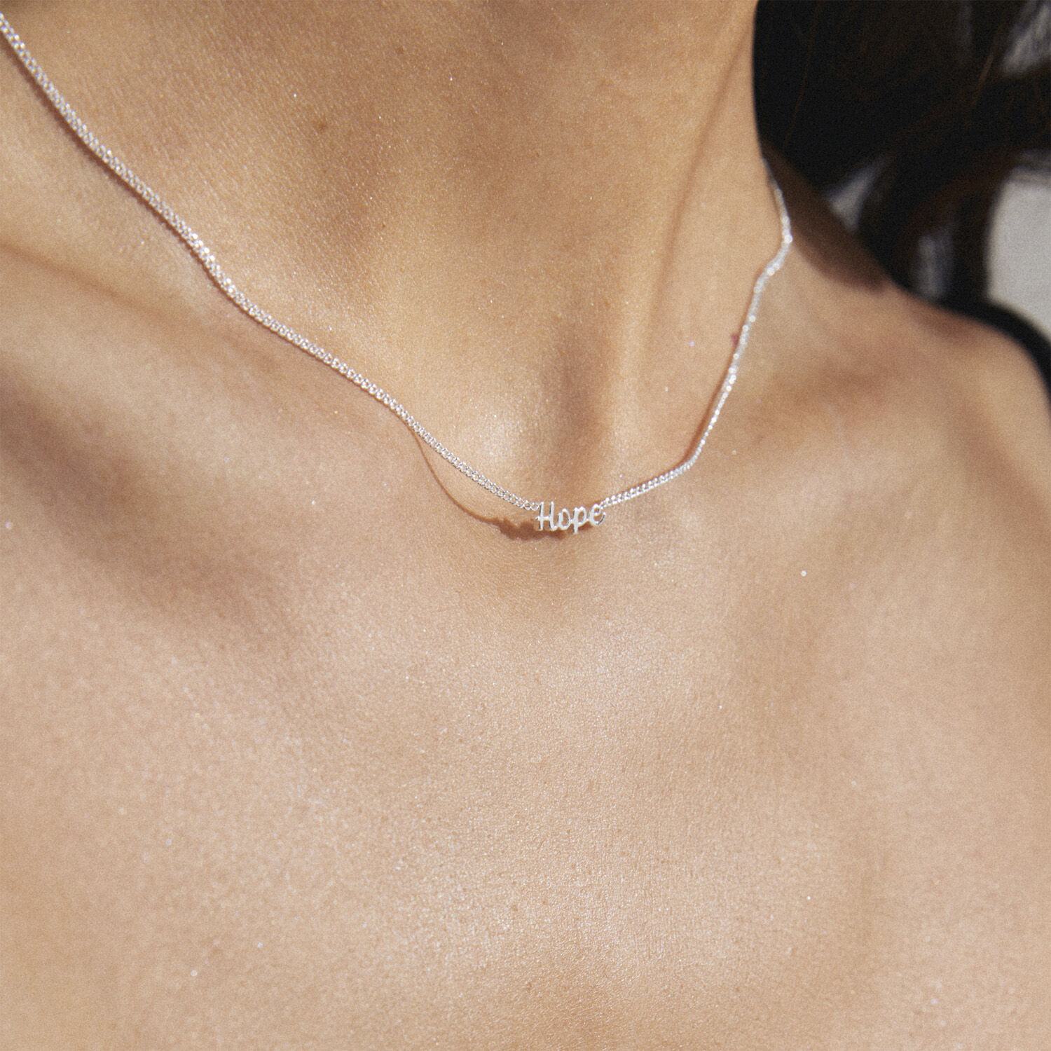 HOPE recycled necklace silver-plated