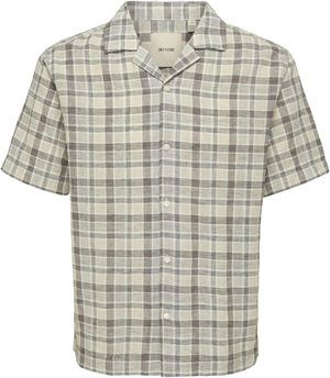 ONSCAIDEN LIFE CHECK LINEN BLEND SS