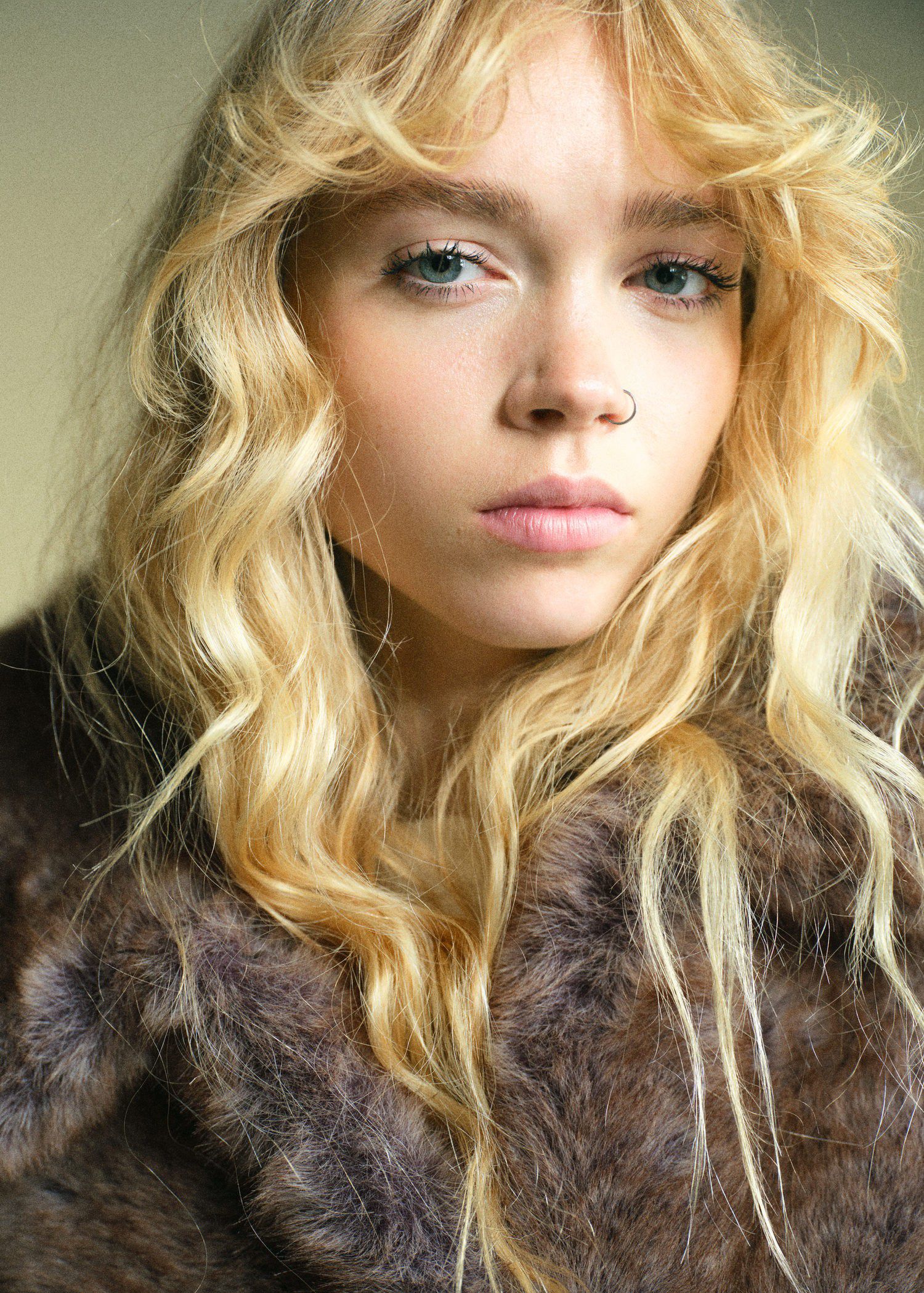 Faux fur effect cropped jacket