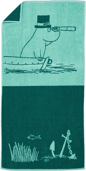 Moomin b. tw 70x140 Moominpappa teal GOTS