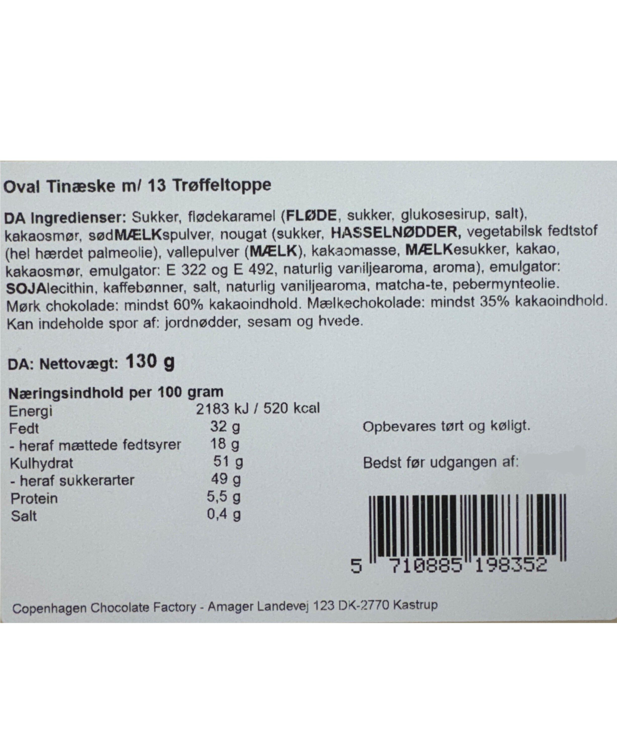Oval tin&aelig;ske m/ 13 toppe 2025