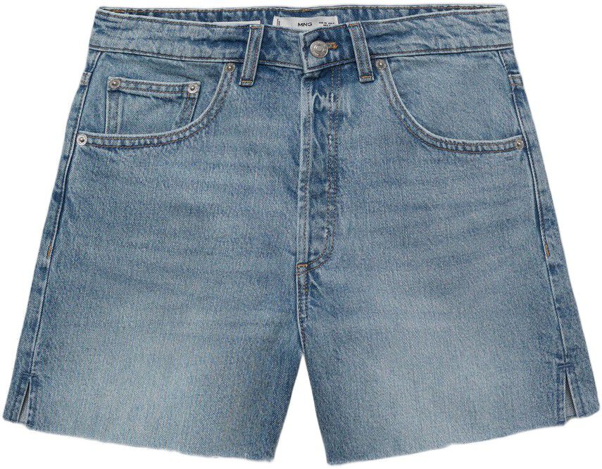 Denim shorts with frayed hem