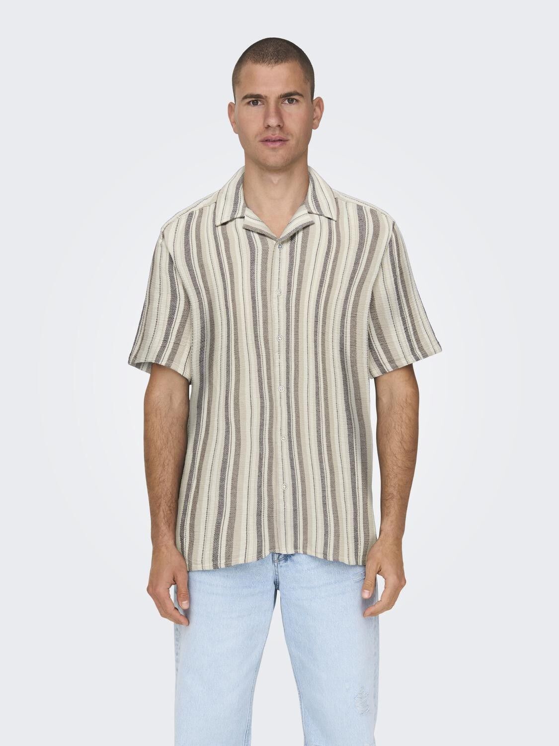 ONSTREV LIFE REG STRIPE SS SHIRT NO
