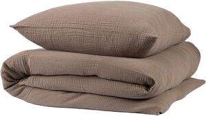Stonewashed muslin sengesæt Fossil