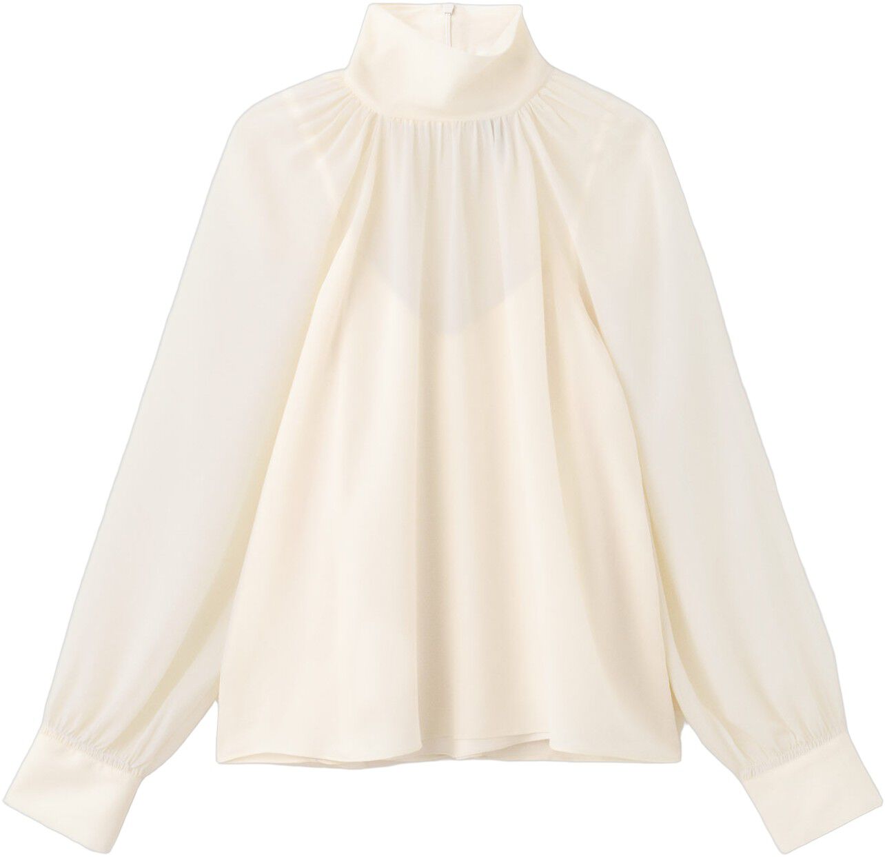 Turtleneck ruffled blouse