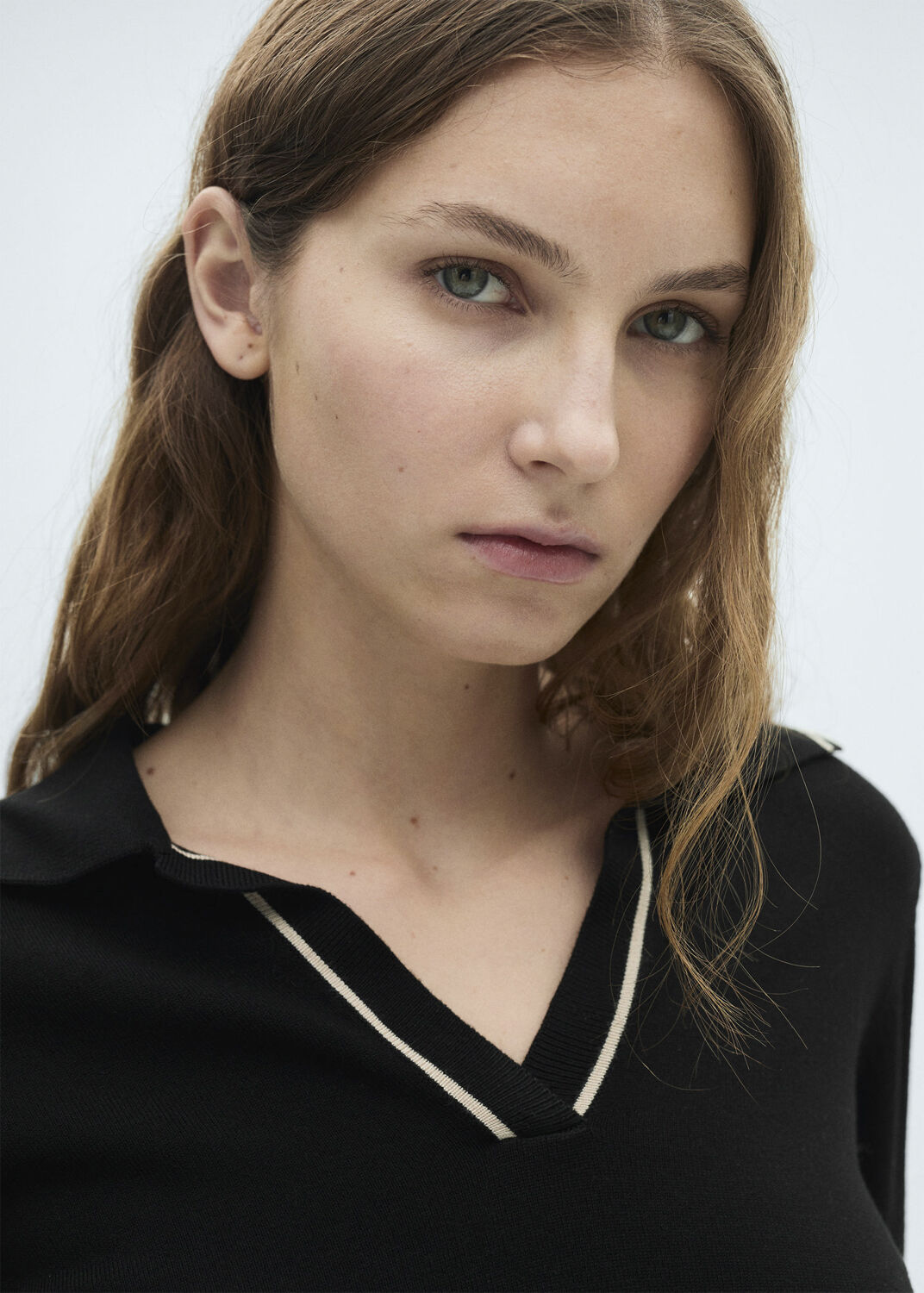 Jersey with contrasting lapels and