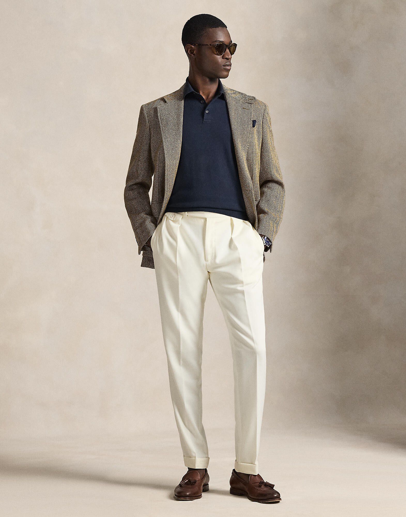 Cotton Polo-Collar Sweater