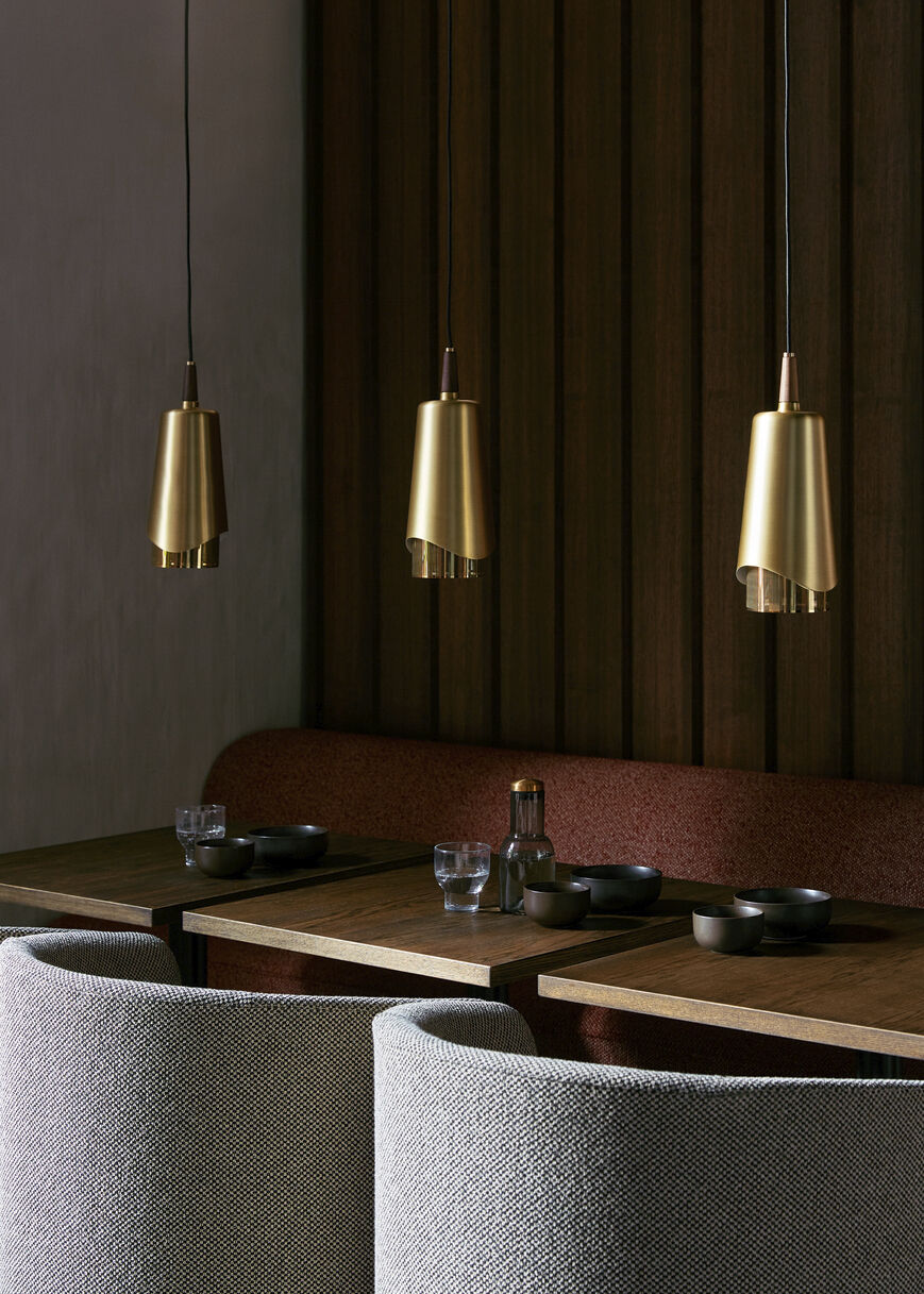 Umanoff, Pendant, Brass, Walnut