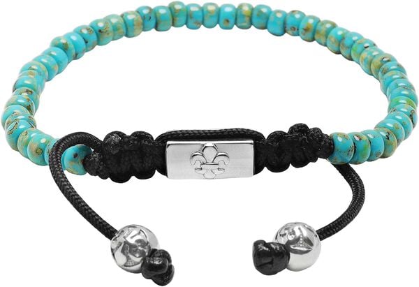 Men's Miyuki Beaded Bracelet with Turquoise and Silver