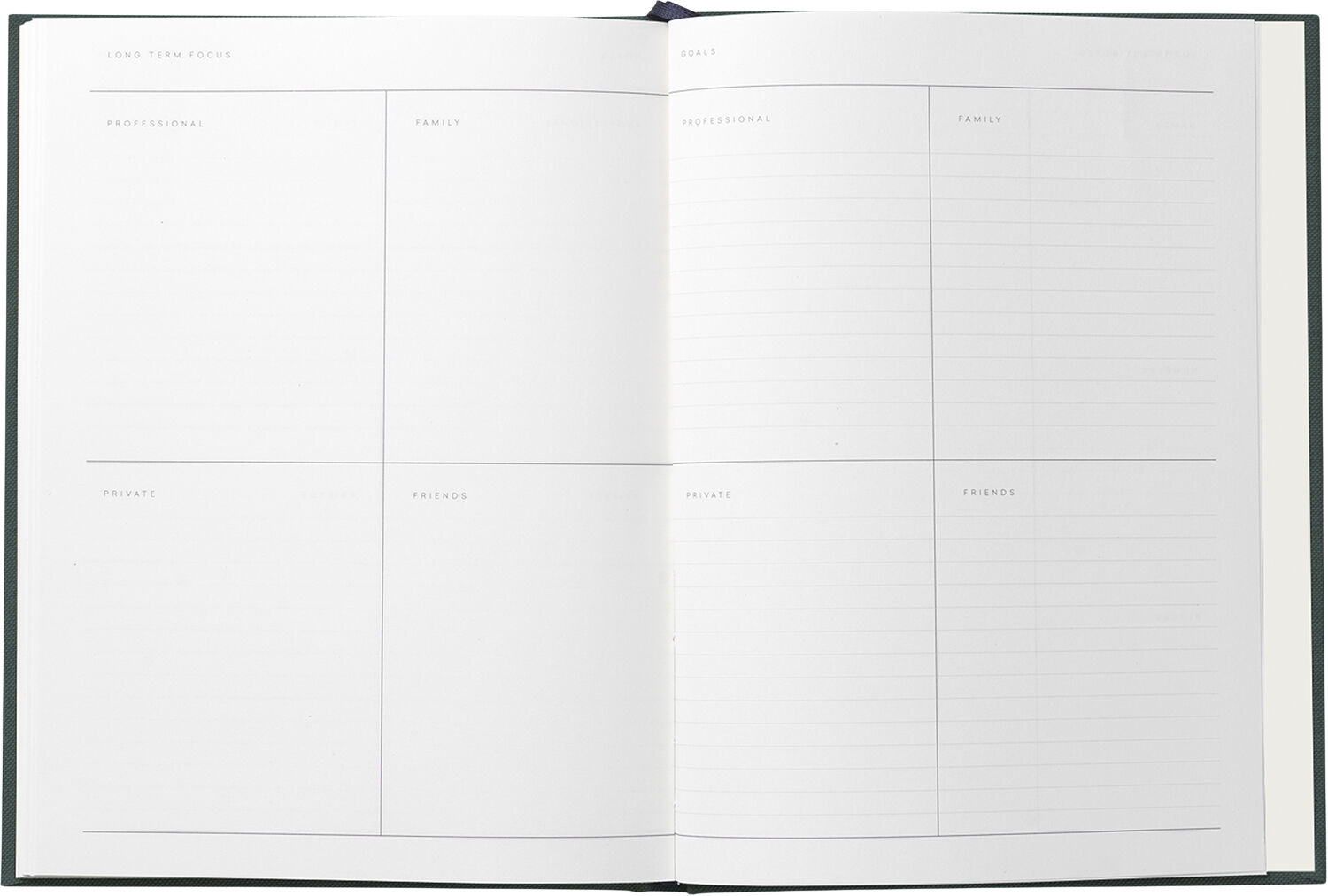 Business Notesbog med dagsplan og m&oslash;dereferat, Gr&oslash;n