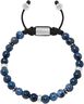 Men's Beaded Bracelet With Blue Dumortierite And Silver