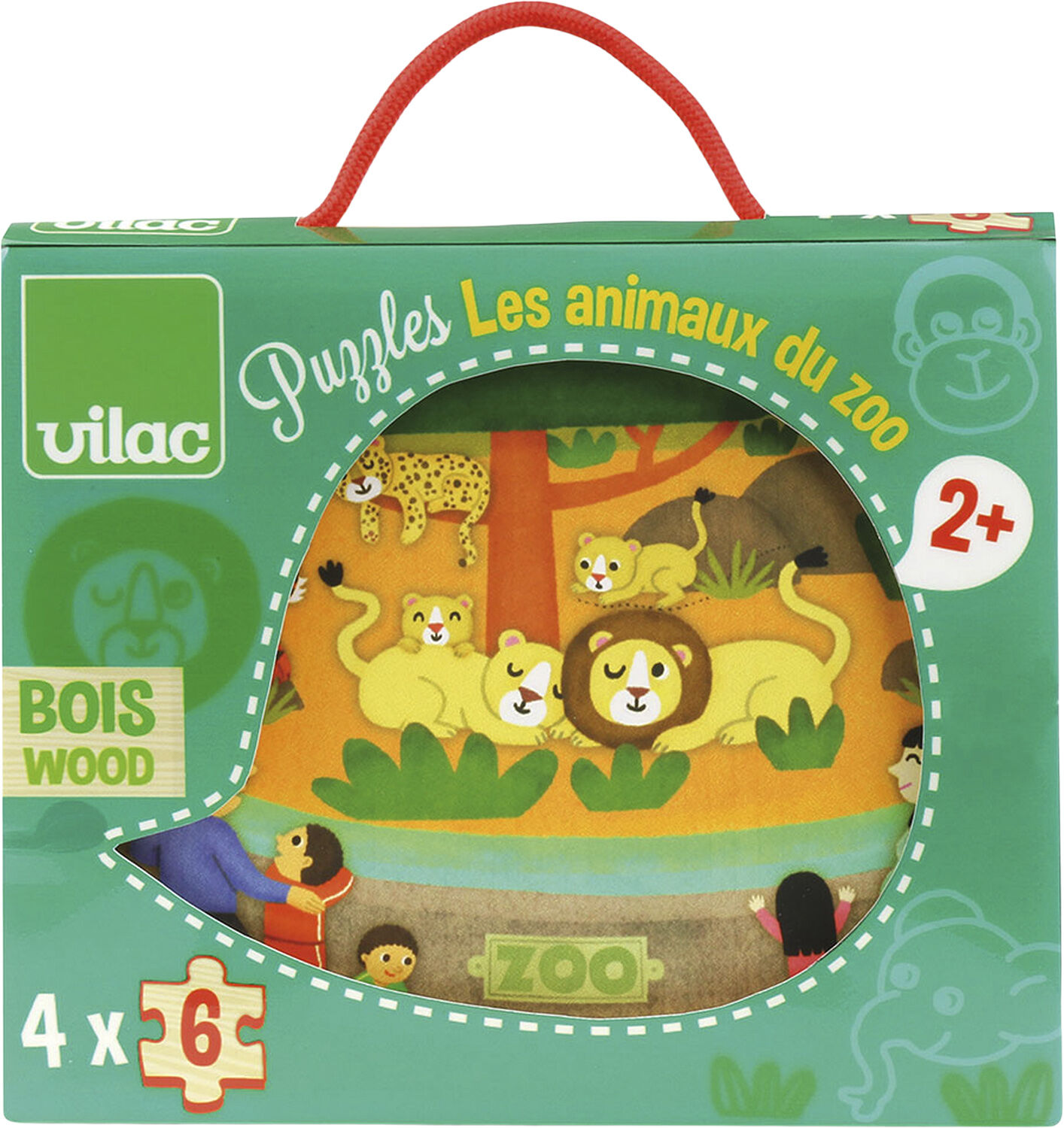 Vilac - Puslespil - Zoo - 4 x 6 brikker