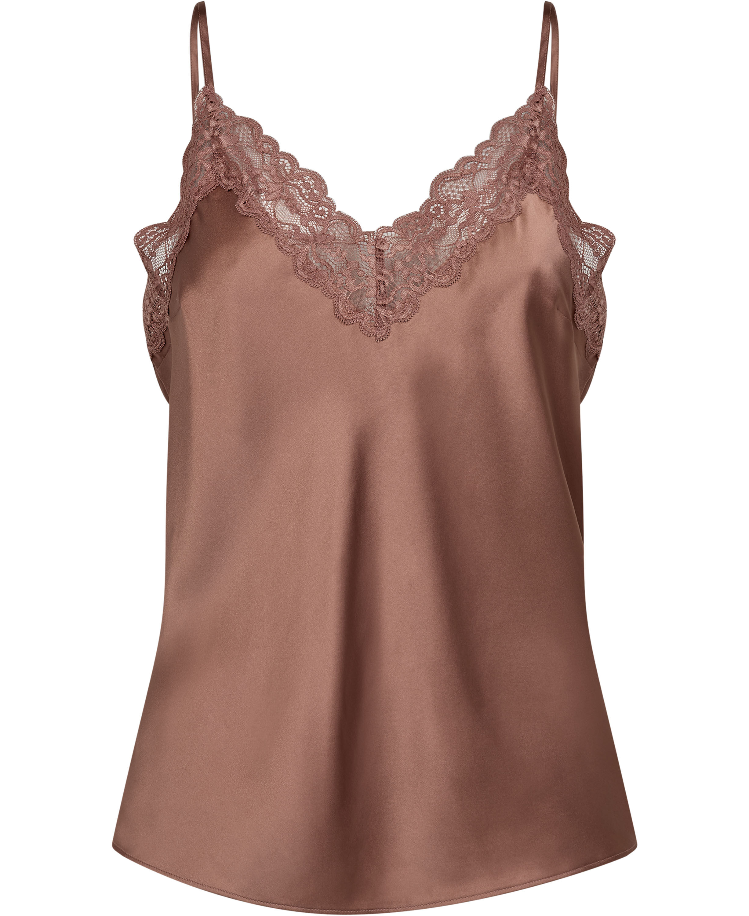 Moon 3 G - Strap Top w. Lace, 100% Silk