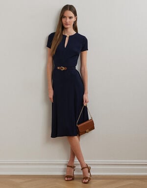 Belted Georgette Dress