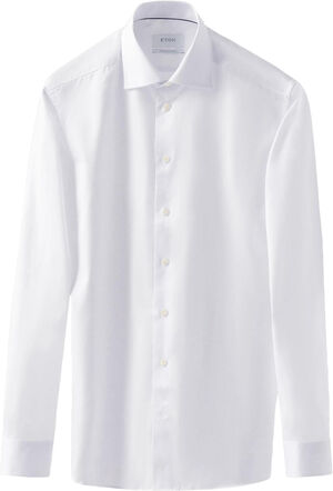 Slim Fit White Signature Twill Shirt - Extra Long Sleeve