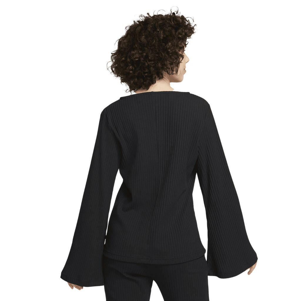 sportswear ribbed jersey long sleeve top