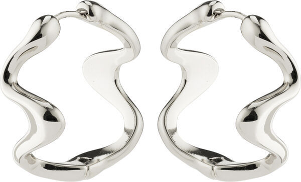 MOON recycled hoops silver-plated