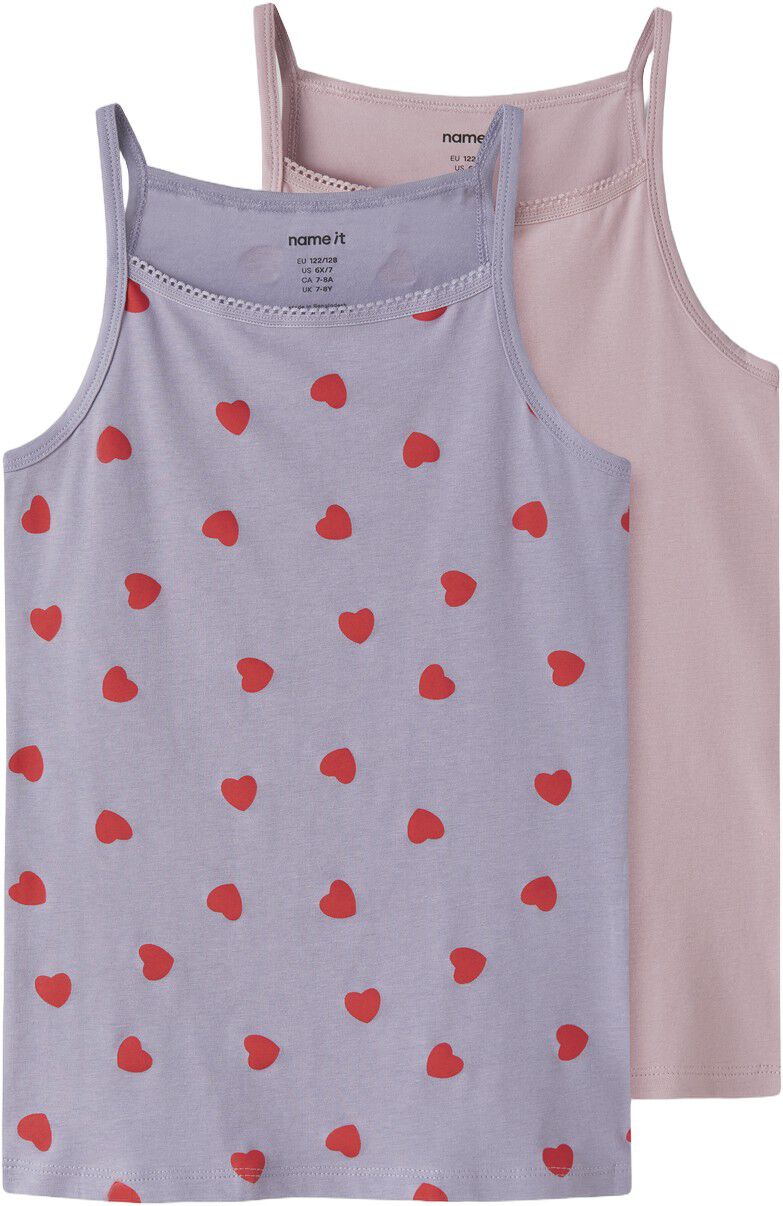 Nkfstrap Top 2P Lavender Hearts Noos