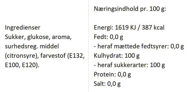 Lyseblå sut med smag af blåbær