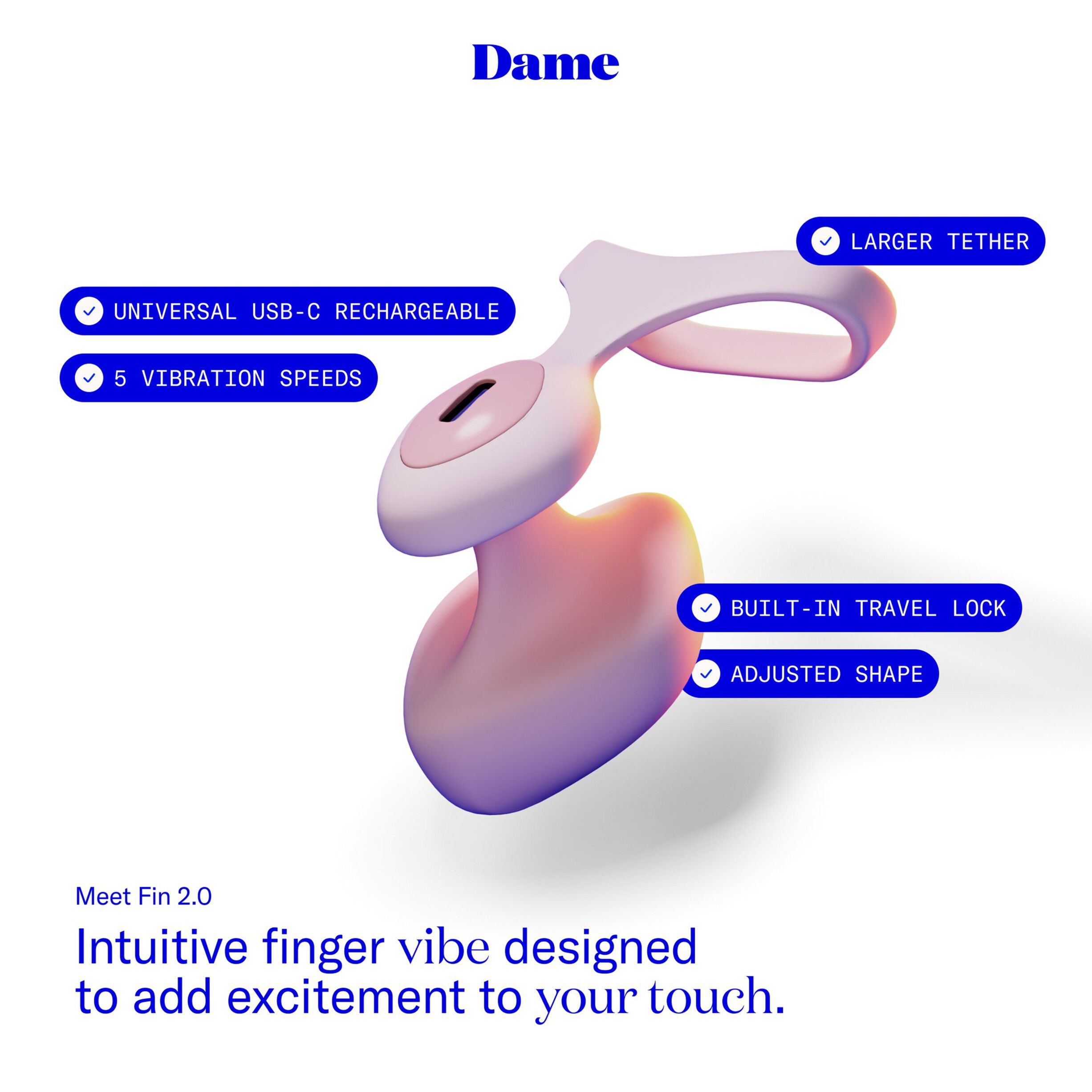 Dame - Fin 2. 0 Finger Vibrator Quartz