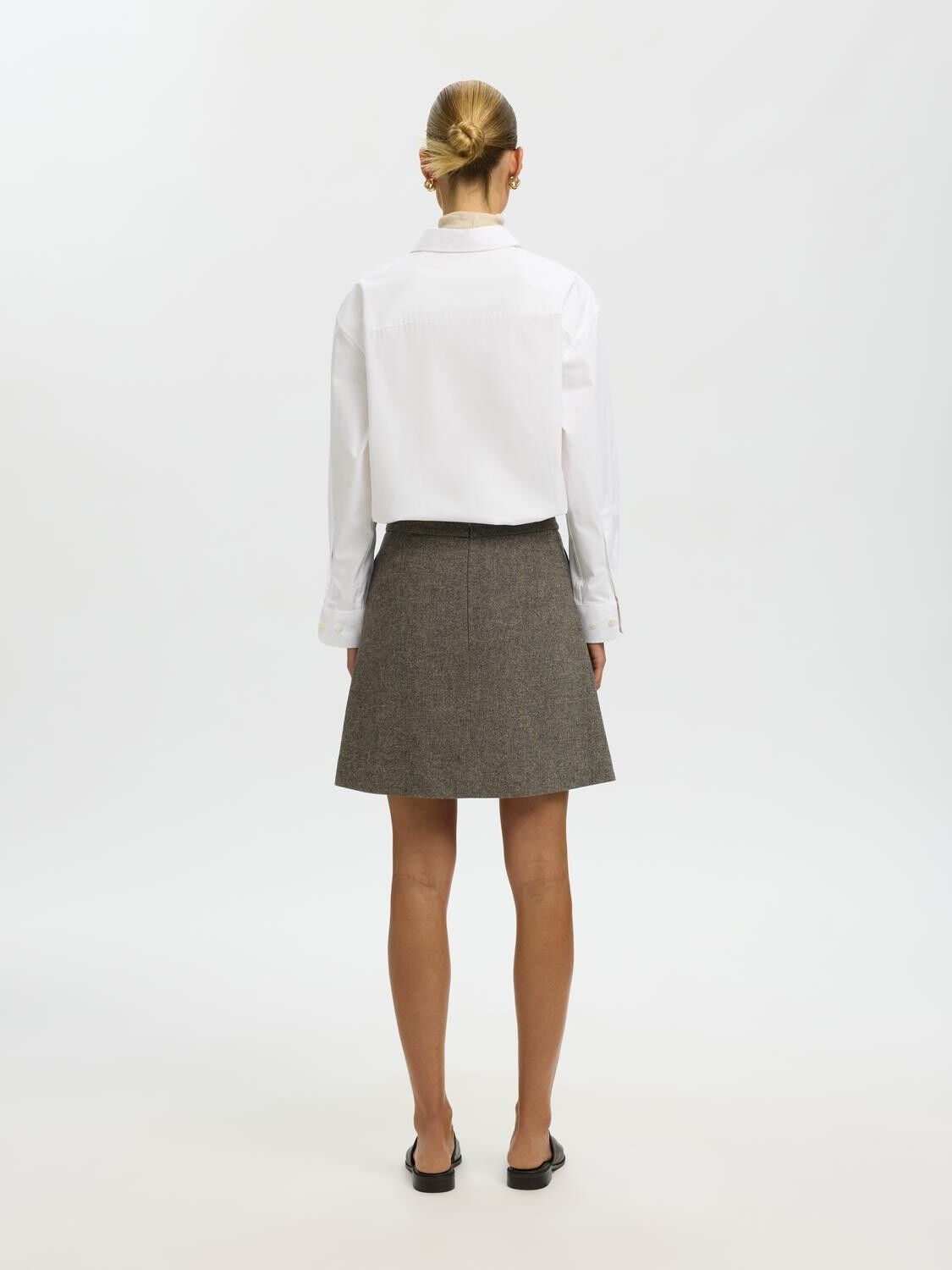 Slwreeda Wool Blend Hw Short Skirt Noos
