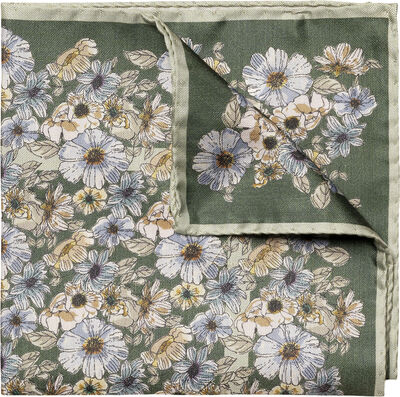 Floral Tussah Silk Pocket Square