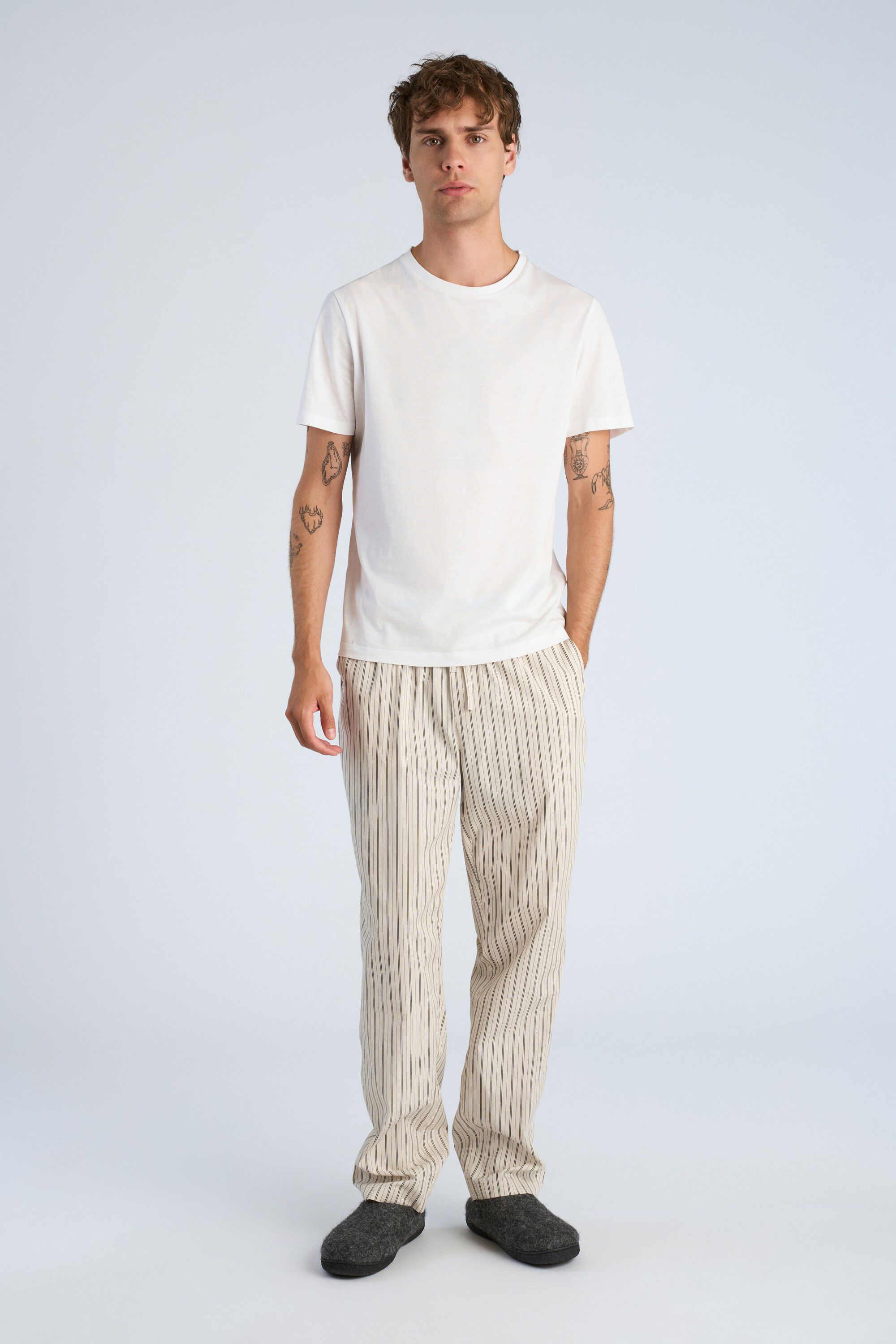 Striped cotton pyjama pants