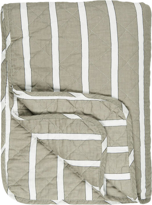 Quilt hvide, sorte og hørfarvede striber