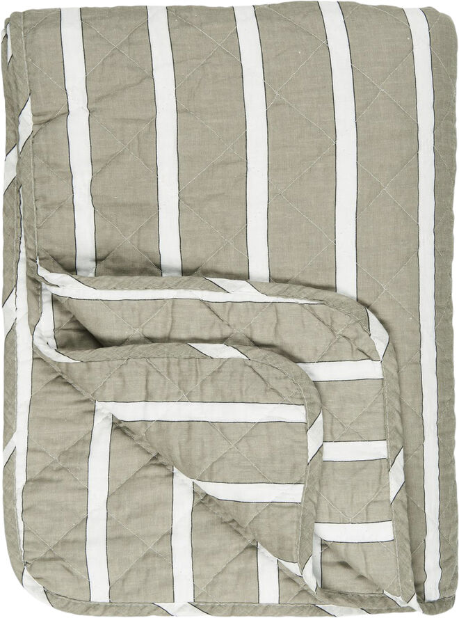 Quilt hvide, sorte og hørfarvede striber