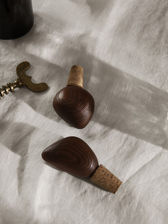 Cairn Wine Stoppers - Set of 2 - Dark Brown