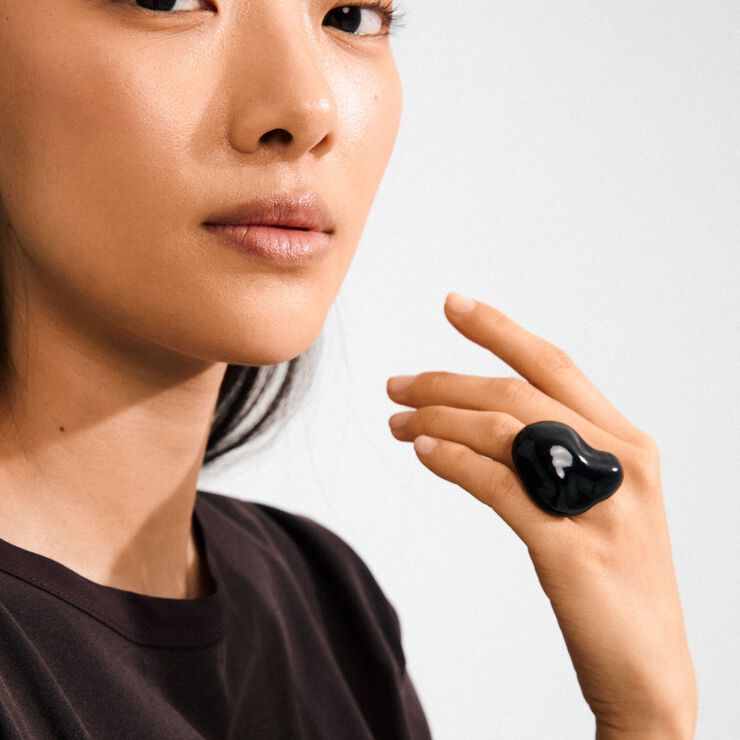 LIAN ring silver-plated/black