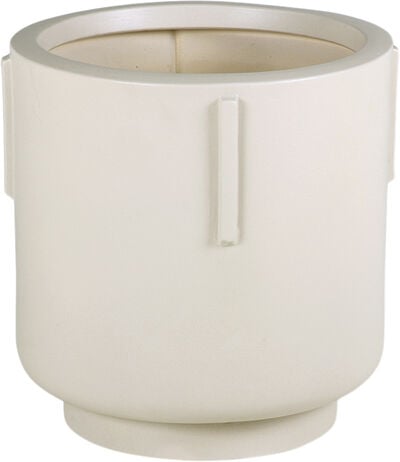 footed pot earthenware cream