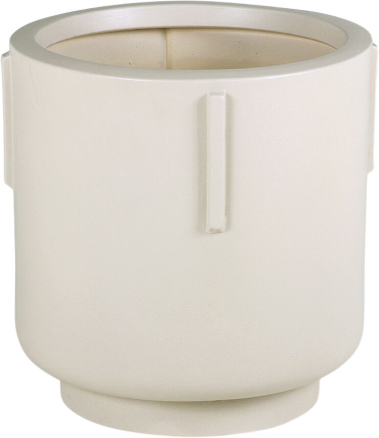 footed pot earthenware cream