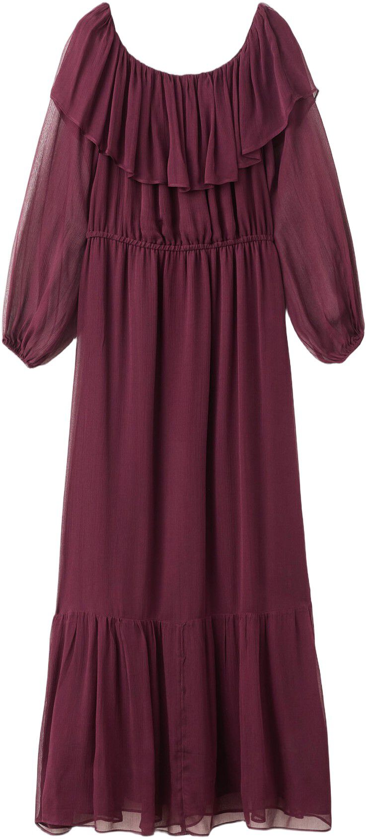 Strapless dress with ruffles