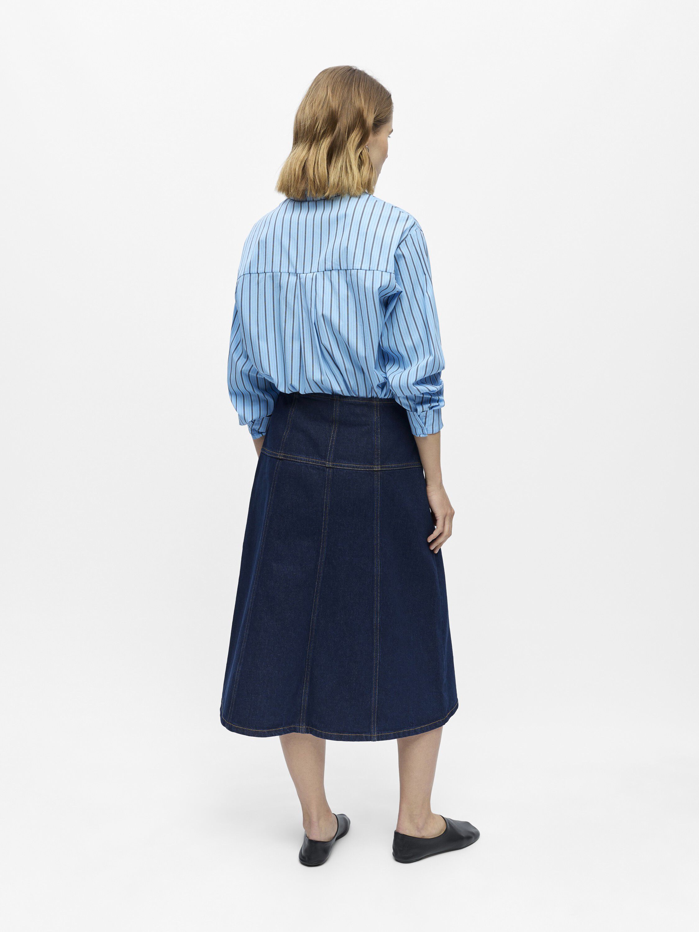 OBJRINE MW MIDI DENIM SKIRT E TNE 2