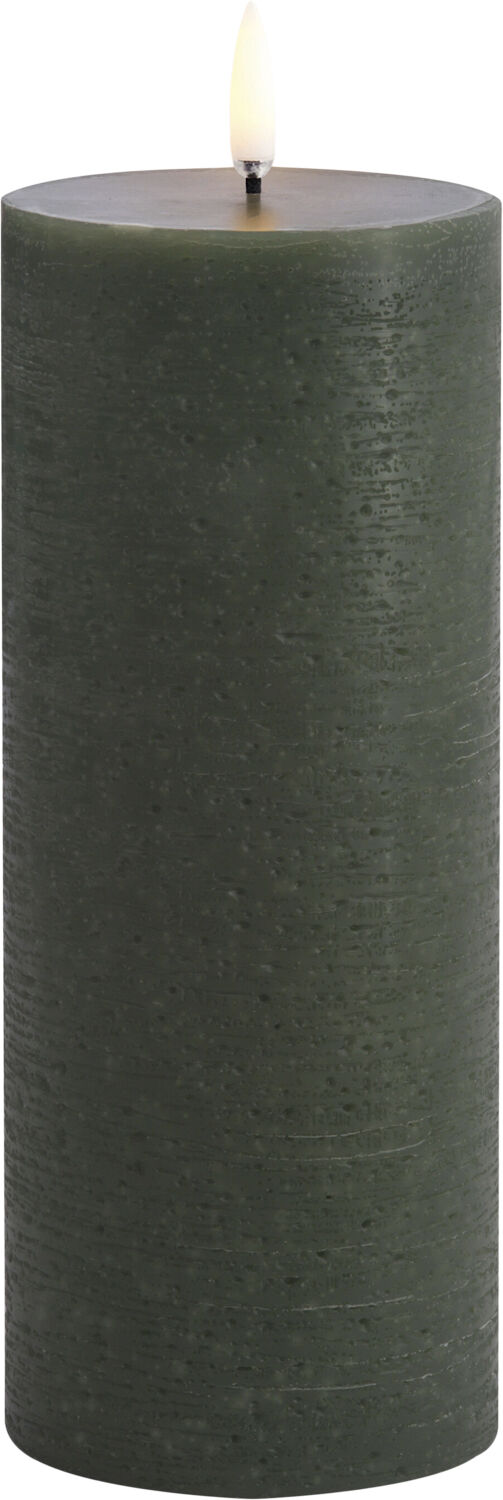 LED pillar candle, Olive green, Rustic, 7,8 x 20,3 cm 4/24