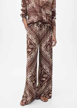Paisley wideleg pants