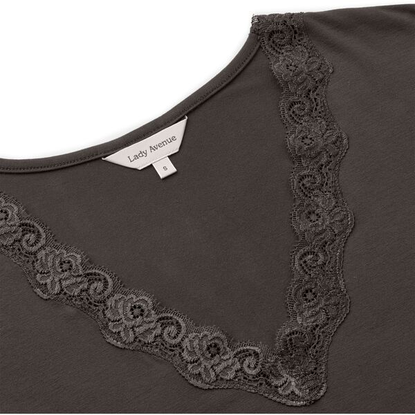 Bamboo short sleeve nightdress with lace