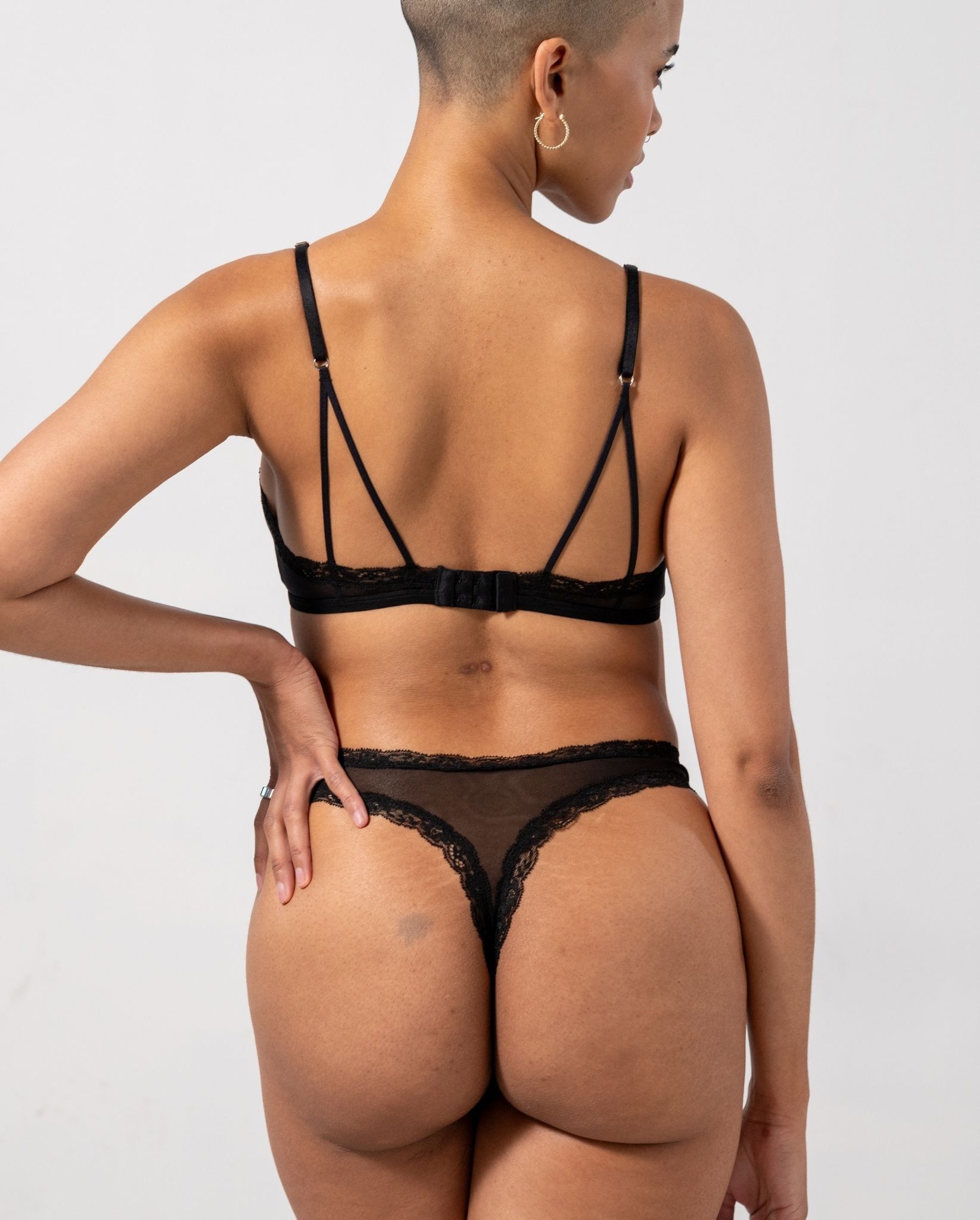 Mesh Lace Trim Thong