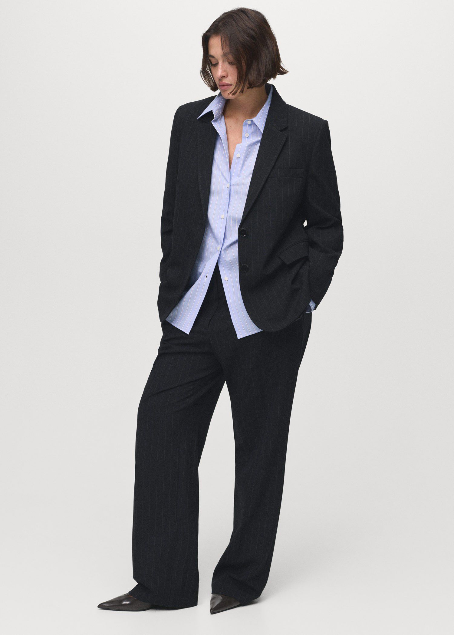 Straight-fit suit trousers