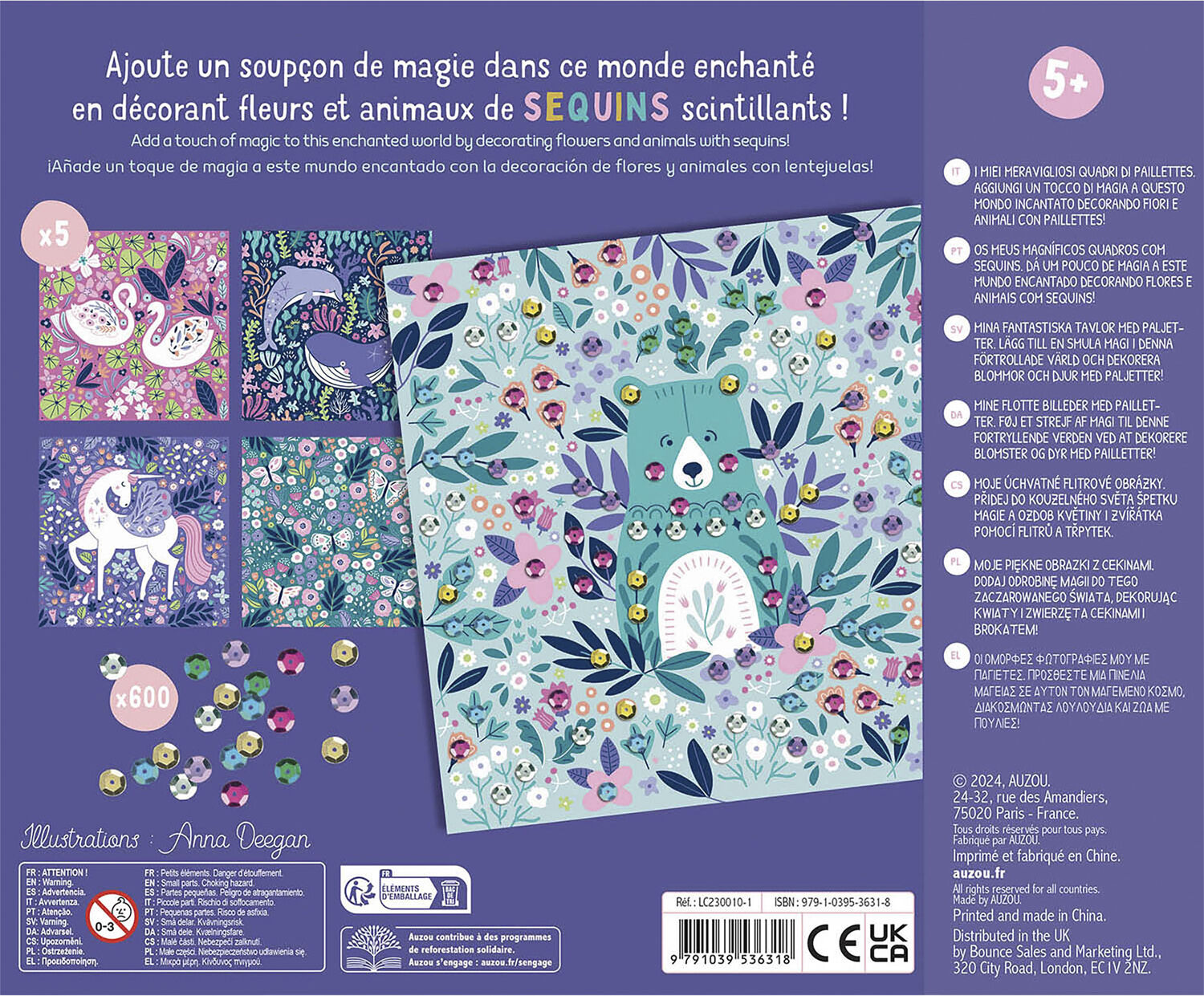 Auzou - Aktivitetss&aelig;t - Kunst med pailletter